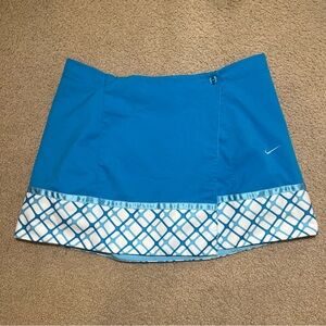 Vintage Nike Blue Wrap Tennis Skirt Y2K Women’s Size Medium White Swoosh Logo